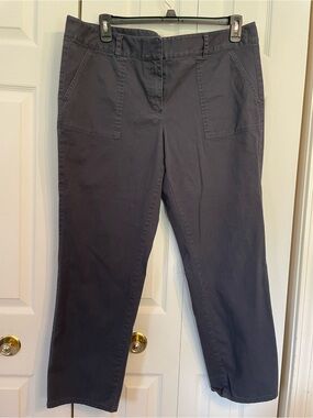 LOFT Dark Navy Straight-Leg Jeans with Front Patch Pockets
